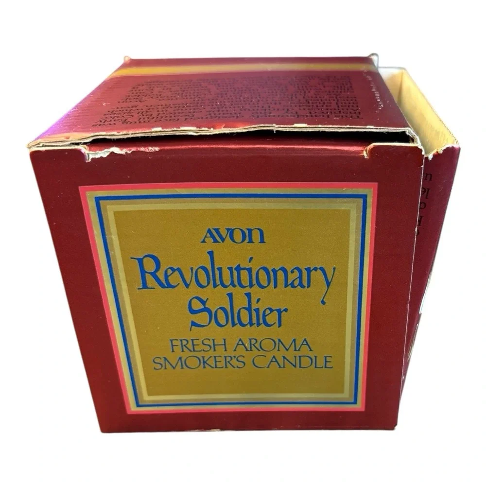 Avon Revolutionary Soldier Smokers Candle w/ Box –‎ Used Glass Mug